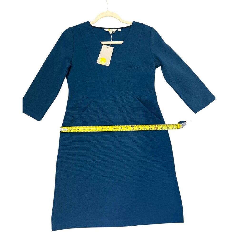 NWT Boden Women's Blue Bronte Ottoman 3/4 Sleeve Pockets Dress Size 6P - Picture 8 of 9